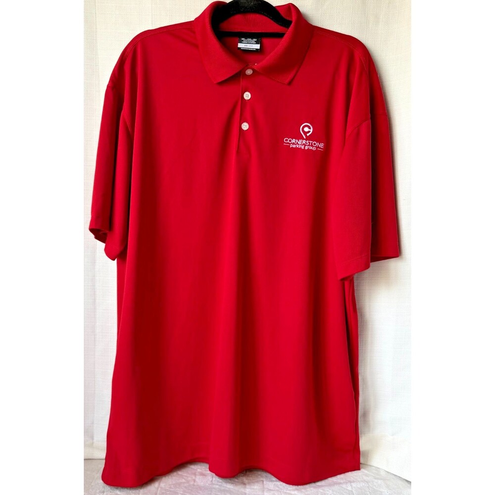 Nike Golf Dri-FIT Polo Shirt Mens XXL Red Cornerstone Parking Embroidered